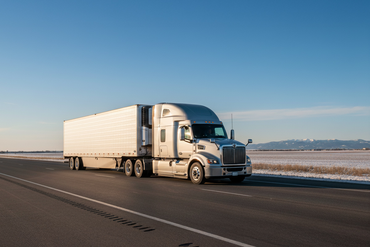Reliable heavy-duty truck maintained by Coppertop Truck Repair on an Alberta highway