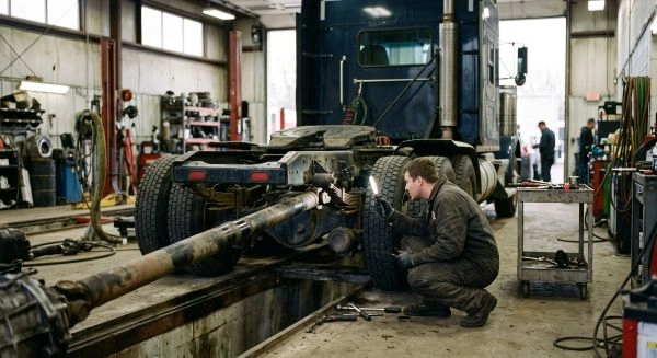 Heavy-duty truck inspection for U-joint failure in Alberta