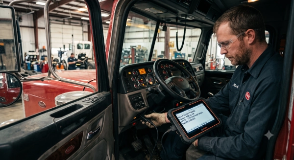 Electronic diagnostics included in comprehensive Pre-Purchase Truck Inspections.